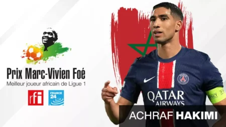 France – Ligue 1 : Achraf Hakimi s’offre le prix Marc-Vivien Foé