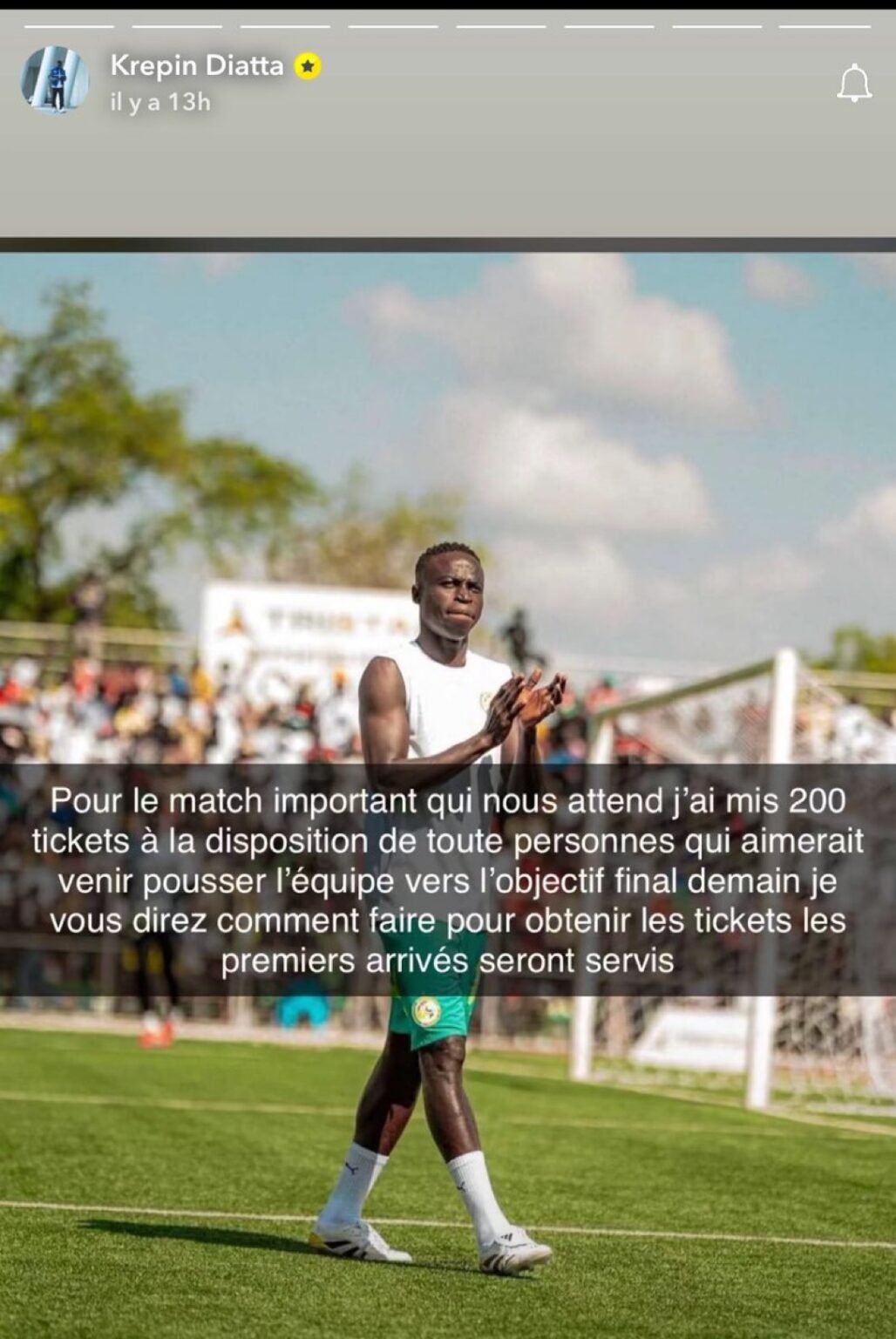 Sénégal–Mauritanie : comment récupérer les billets offerts par Krépin Diatta